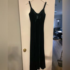 Revelry brand long velvet dark green dress/ wedding or Holiday